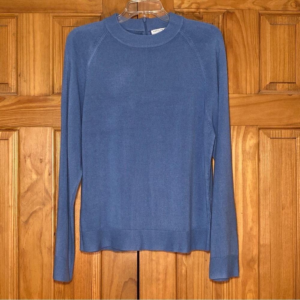 NWT Carolyn Taylor Vintage 90s Sweater Lightweight Long Sleeve Blue Size L Large